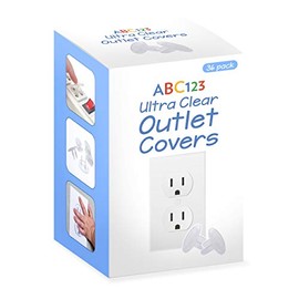 ABC123 - Outlet Plug Covers (36 Pack) Clear Child Proof Electrical Outlets Protector - Wall Socket Protector for Kids