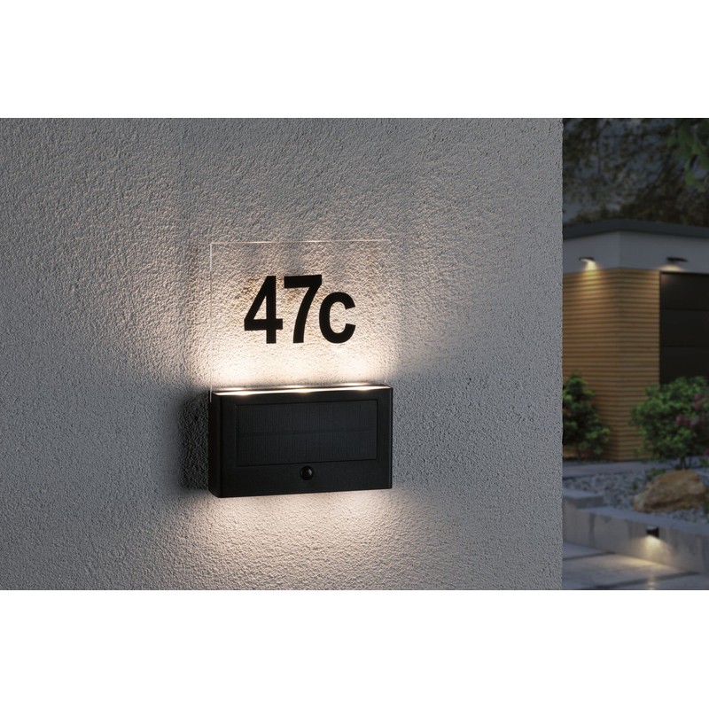 Paulmann Neda 94577 LED Solar House Number Light with Motion