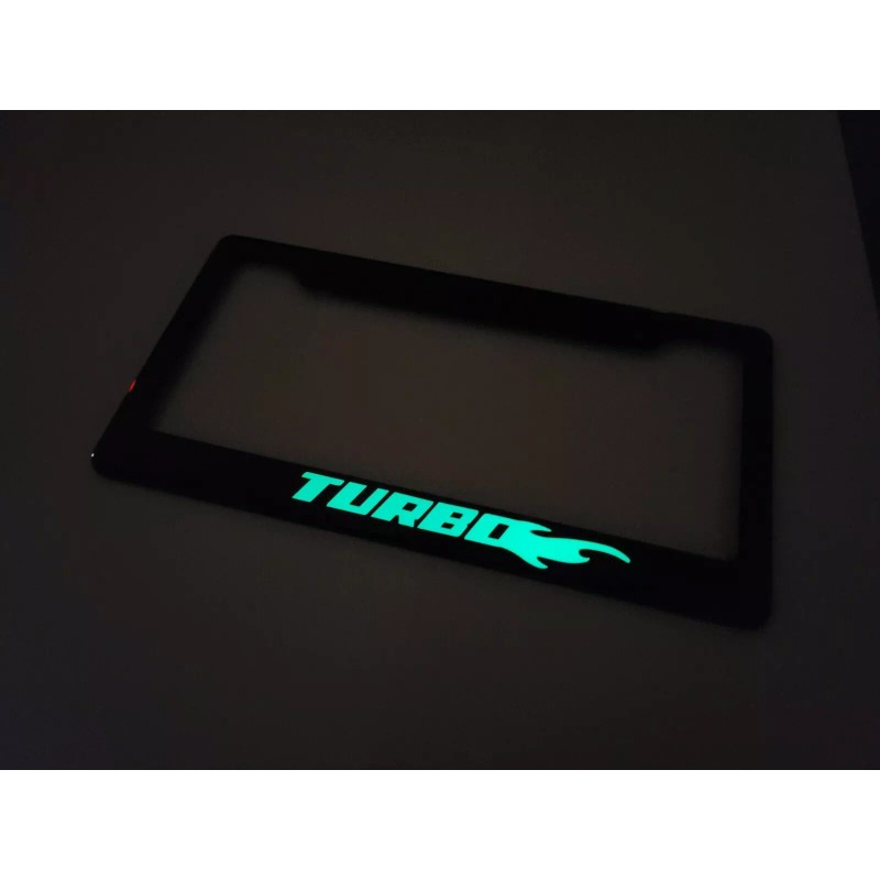 LICENSE PLATE FRAME Glowing Boost Turbo 100% Carbon Fiber License