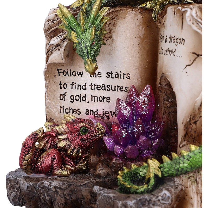 Hoard Finders Dragon with Book Crystal Figurine