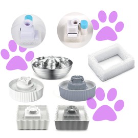 Qzbhct 14 Pack Pre-Filter Sponge Foam for Wonder Creature 360 Stainless Steel Cat Fountain Round and Square 2L/67oz Round Stainless Steel Water Pump