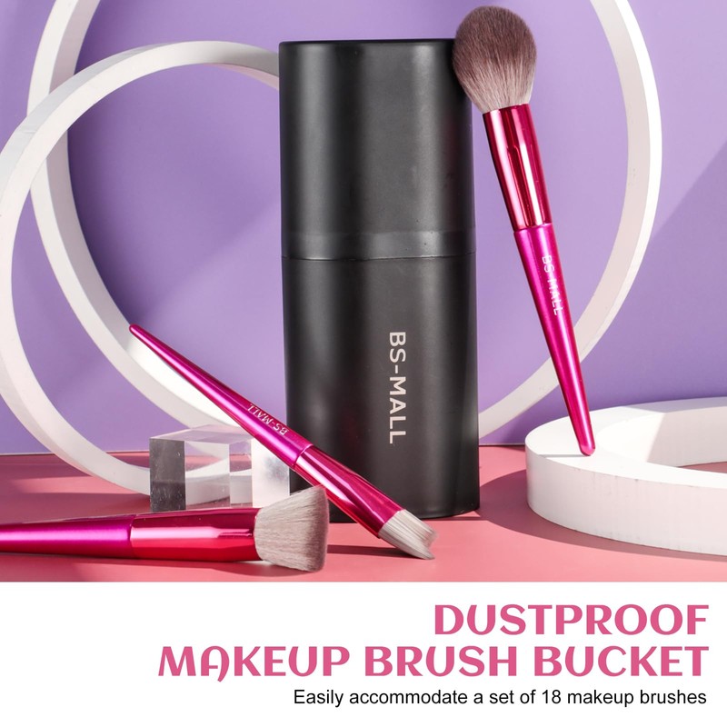 BS-MALL Makeup Brush Set 18 Pcs Premium Synthetic Foundation Powder