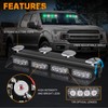 XRIDONSEN Green White Emergency Dash Strobe Lights Safety Flashing Warning
