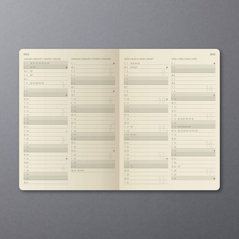 SIGEL C2258 Weekly Planner 2022 - Vintage Design - Leather