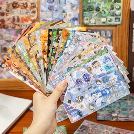 Alideco 30pcs Scrapbook Stickers Vintage Cakes Cuisine Desserts Sticker Book for Adults Sticker journaling Stickers for Scrapbooking (fenglingmengjing)