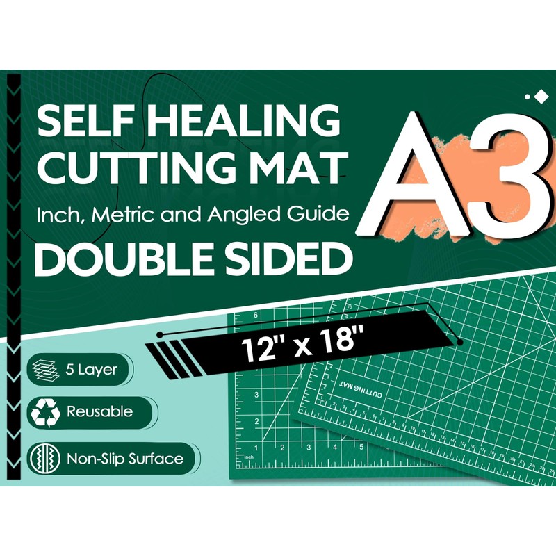 5 Packs Self Healing Cutting Mat 12" x 18" Rotary
