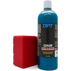 Optimum ONR and BRS - Big Red Sponge Car Cleaning Kit, 32 oz. No Rinse Wash and Shine and Car Wash Sponge for Detailing Cars, Trucks, Motorcycles, RV's and More