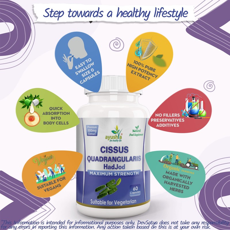 Ayushya Cissus Quadrangularis (Hadjod) Capsule, 60 Capsules, Natural