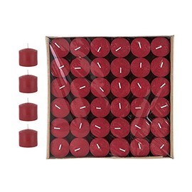 Mega Candles 72 pcs Unscented Red Votive Candles, Pressed Wax Candle 10 Hours 1.5 Inch x 1.38 Inch, Home Décor, Wedding Receptions, Occasions, Events, Festivities, Meditations, Religious, Prayers