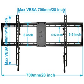 VideoSecu Tilt TV Wall Mount Bracket Kit with Magnetic Stud Finder and HDMI Cable for Most 23-85 Inch TVs LCD OLED with VESA 700X400, Smooth Tilting MF609BH WT9