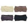 DRESHOW 4 Pack Crochet Knit Turban Headband Warm Bulky Crocheted