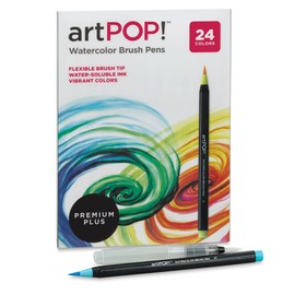 artPOP! Watercolor Brush Pens, 24 Colors, Watercolor Markers with Flexible Nylon Brush Tips, Blendable Markers for Painting, Illustration, Calligraphy, and Watercolor Effects