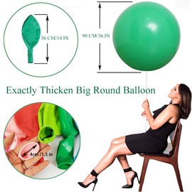 36 Inch Big Round Christmas Balloons 7 Pack Macaron Assorted Colors Thick Giant Balloons Pastel Balloons for Party Decorations by IN-JOOYAA