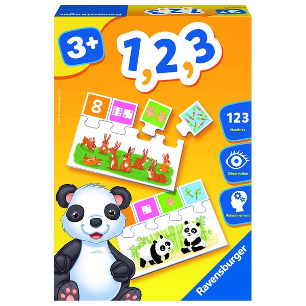 Ravensburger - Educational game - 1, 2, 3 - Fun learning numbers up to 10, quantities and first calculation notions - Ages 3 and up - 24045