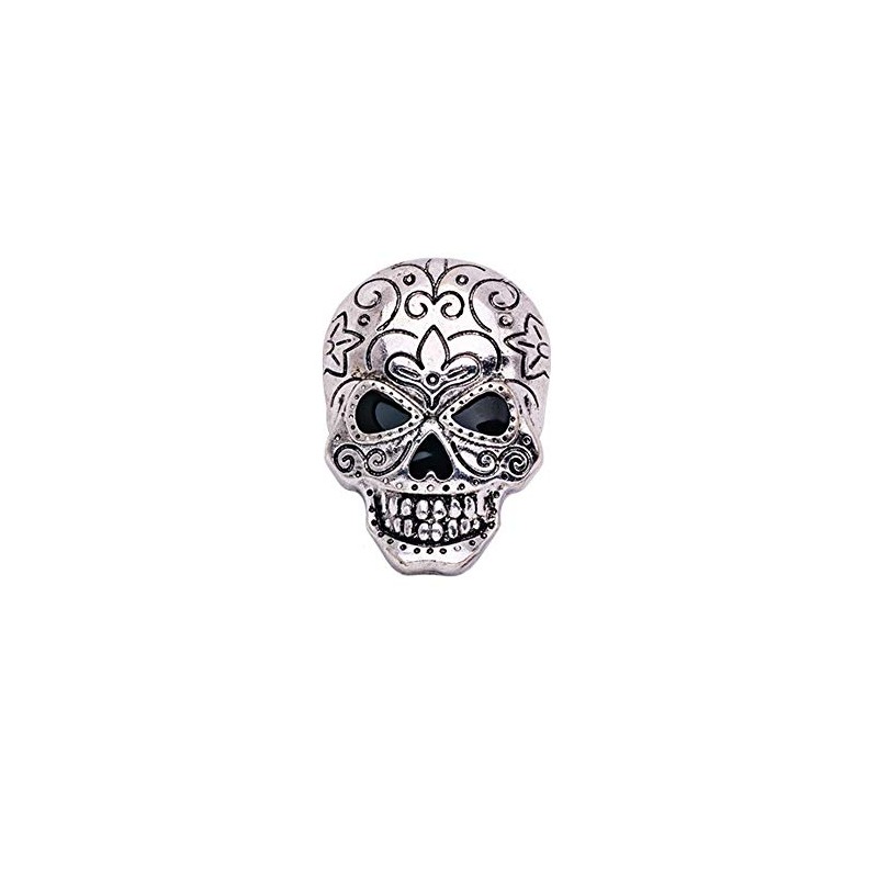 WLLAY Men Gothic Punk Skull Head Skeleton Brooch Pin For