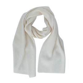 FosterNatur, Women's/Men's Fine Rib Scarf, 100% Wool, natural