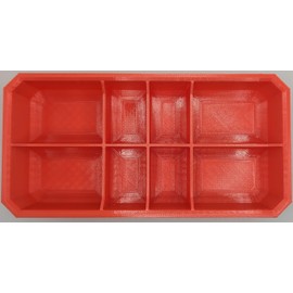 Slim Low Profile Bins / Organizers / Dividers / Small Parts Tray for Milwaukee Packout (RED, 8 COMPARTMENT RECTANGLE)