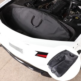 Hardtop Removable Roof Panel Storage Bag Compatible with Corvette C8 Coupe Stingray 2020 2021 2022 2023 2024 2025 (Manual Sunroof) Black Leather Interior Organizer Accessories