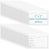 40 Pack 3" x 5" Index Card Pockets with Top