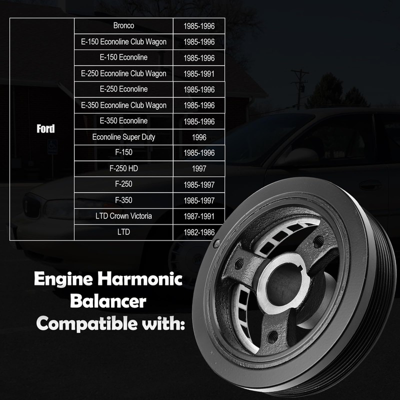 594-761 Engine Harmonic Balancer Crankshaft Pulley Compatible with Ford Explorer