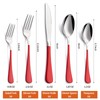 Lekoton 20 Piece Red 18/0 Flatware Utensil Set for 4,