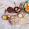 Copper measuring cups and spoons set,Includes 5 Copper Measuring Cups