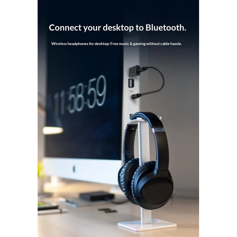 2-in-1 Bluetooth 5.0 USB & 3.5mm AUX Audio Adapter -