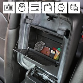 JHD-TOGO Jeep Wrangler JL One-Touch Hidden Storage Console Box, Center Console Hidden Storage Box for 2018-2026 Jeep Wrangler JLU 4XE & Gladiator JT Accessories 2/4 Door, Center Console Box, Black