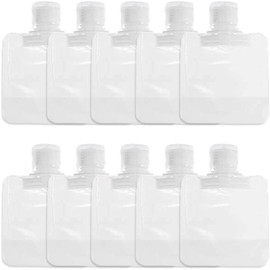 10 Pcs 30ml Transparent Travel Size Squeeze Pouches, Refillable Bottles, Portable Toiletry Containers, Refillable Leakproof Cosmetic Container Kits, Lotion Shampoo Shower Gel Squeezable Bags