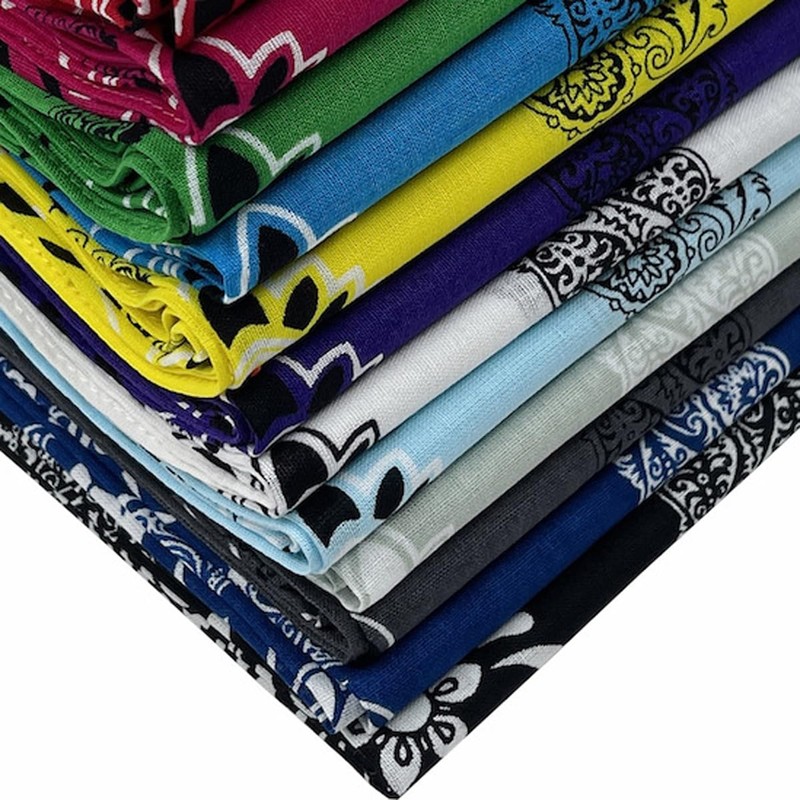 Trifong Bandana, 100% Cotton, Cashew Nut Pattern, Paisley Handkerchief, Unisex,