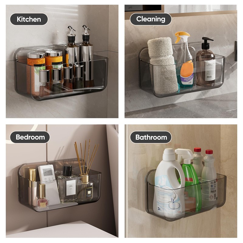 Plaitaoai Acrylic Shower Caddy,6 Pack Acrylic Rustproof Shower Organizer with