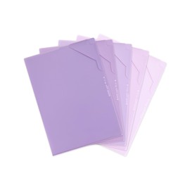 GAUENEEN Plastic Folders Sleeves, Gradient Colors Plastic Project Pockets for Paper 11.9 × 8.5 Inches, Transparent Document Folders for School and Office Supplies (5 Pack, Purple)