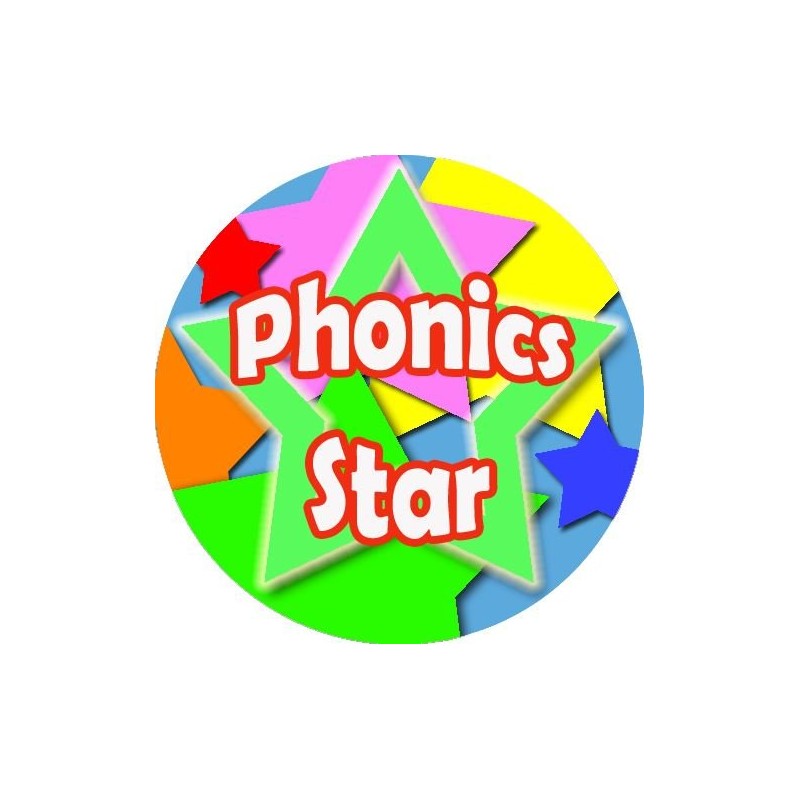 144 Phonics Star 30 mm Reward Stickers for School Teachers,
