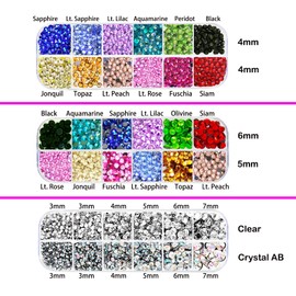 esseelove Bedazzler Kit with Rhinestones, Hotfix Applicator, DIY Hot Fix Rhinestone Setter, Hot Fixed Bedazzling Kit, 3560 Pcs, Crystal AB, Clear, 14 Colors, Tweezers, Gem Picker, Brush, Trays, Bag