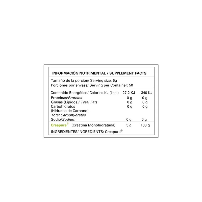 Creatina Creapure Monohidratada Premium Alpha Nutrition 250g 50 Porciones Sabor