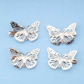 Yheakne Boho Butterfly Hair Clip Pin Gold Hair Barrette Vintage Barrette Clips Butterfly Hairclips Decorative Bobby Pin Hair Accessories for Women and Girls 4Pcs