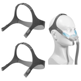 YBWM 2 Pack Nuance Pro Headgear Replacement - CPAP Head Strap Compatible with Nuance Pro Gel Nasal Pillow Mask, Adjustable Soft Elastic Straps, Breathable & Snug Fit, Reduces Air Leaks