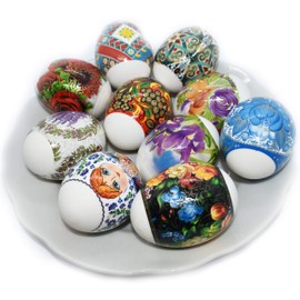 Pack 10 Thermo Heat Shrink Sleeves - Easter Egg Decorating Kit - Ukrainian Pysanky Supplies - Decorative Easter Egg Wraps - Easter Decoration Wraps Pysanka Pysanky - for 70 Easter Eggs