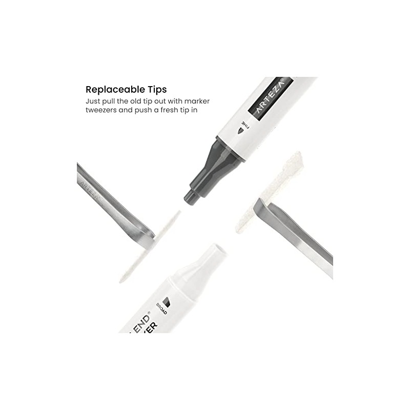 ARTEZA Marker Tip Pack, 10 Broad Chisel Nibs, Marker Nib