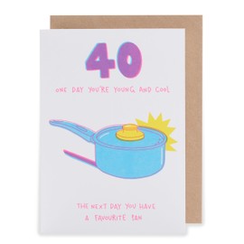 UK Greetings | 40th Birthday Card for Her/Friend | Happy Birthday Gifts | Her, Girls, Women | Favourite Pan Design | With Envelope | 133 x 184 mm