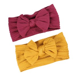 BIUDECO Hair Band Set 2pcs Skincare Headband Fleece Headwrap Shower Headband for Women (Ginger)