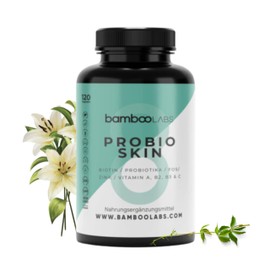 Bamboo Labs - Skin, Hair, Nails Capsules High Dose, Biotin + Zinc + Multivitamin + Probiotics, 120 Biotin Capsules Vegan, Promotes Microbiota of the Skin, Hair Growth, Strengthens Skin + Nails