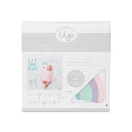 lulujo Baby’s First Year Milestone Blanket and Card Set | 40in x 40in (Something Magical)