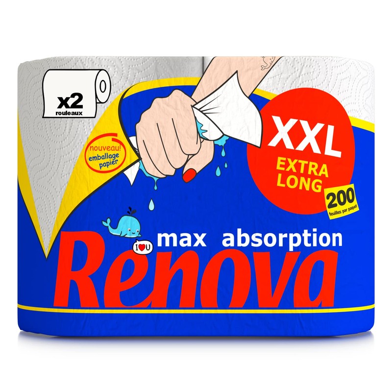 Renova Maxi Absorption Paper Set White 2 Ply Paper Packaging