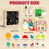 edutree Wooden Magnetic Pattern Block Set with Cards & Pen,
