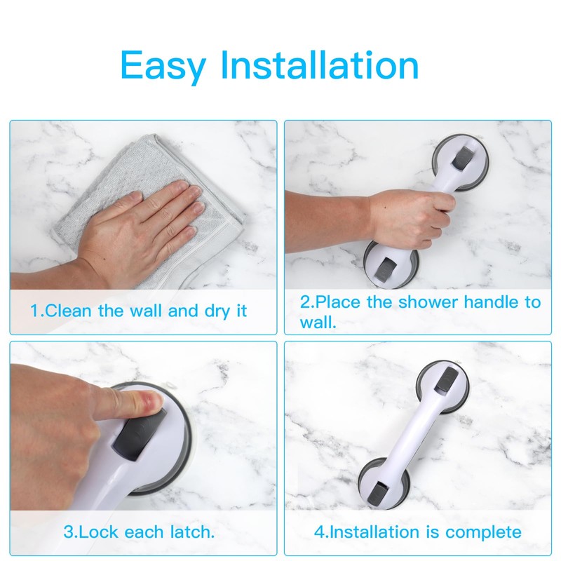 12 inch Suction Bathroom Grab Rails, Happybase Hand Rail for