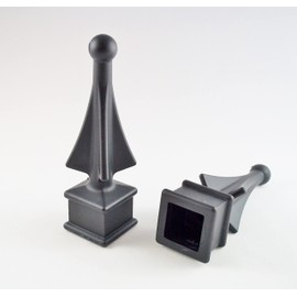 Retrospec Creations Pack of 50 Each for 3/4” Black Plastic Finial Tops for Iron Picket Fence 4-Sided Spire - #1-34