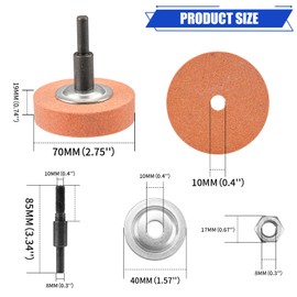 NuoDunco Grinding Wheel Adapter and 75mm Grinding Stone, Change Electric Drill into Grinding Machine for Metal Grinding, Polishing, Deburring（Red）