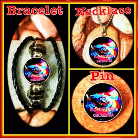 ELO ELECTRIC LIGHT ORCHESTRA SET OF THREE  BRACELET  NECKLACE  PIN