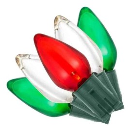 Home Accents Holiday 3 Home Accents Holiday 24 ct Red Green White Steady Lit Super Bright C9 Lights